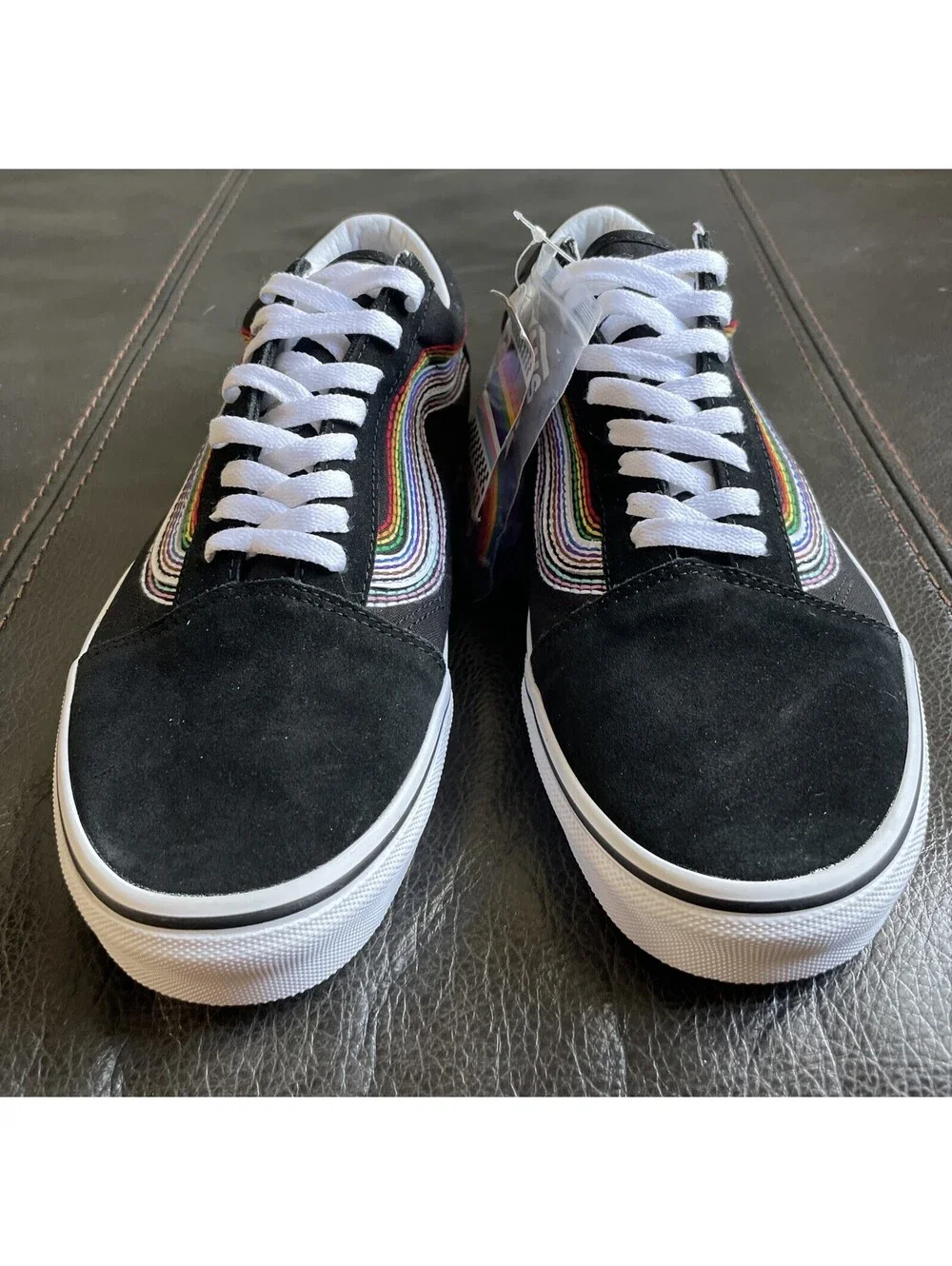 VANS Old Skool Men's Size 11.5 Black Suede Canvas Athletic Sneaker Shoes Lace Up